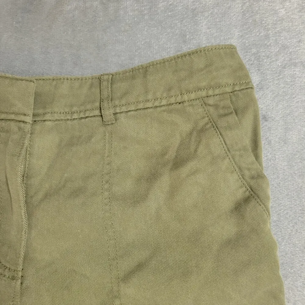 WHITE HOUSE BLACK MARKET SHORTS Women 8 GREEN LYOCELL POCKET CASUAL WEAR WHBM 5